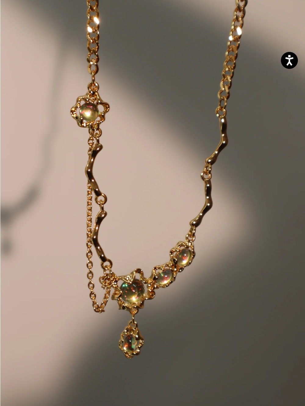 Gold Opal Necklace